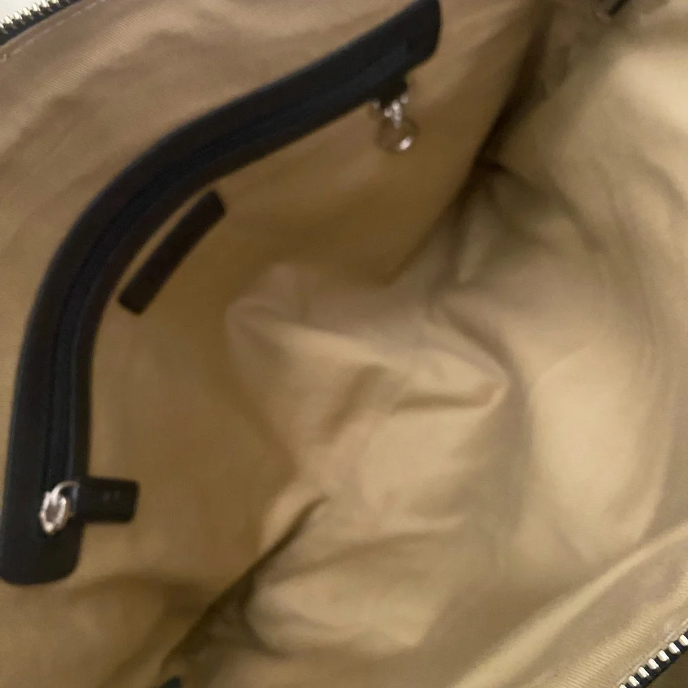 Cole Haan Unisex Black Leather Bag / Messenger / Laptop / Briefcase Silver